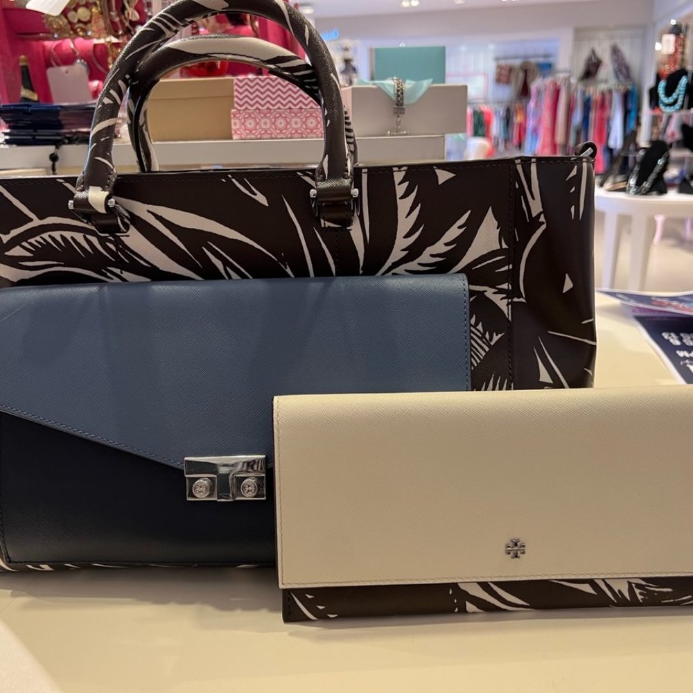 Tory Burch Tabora T Lock Clutch and Tote